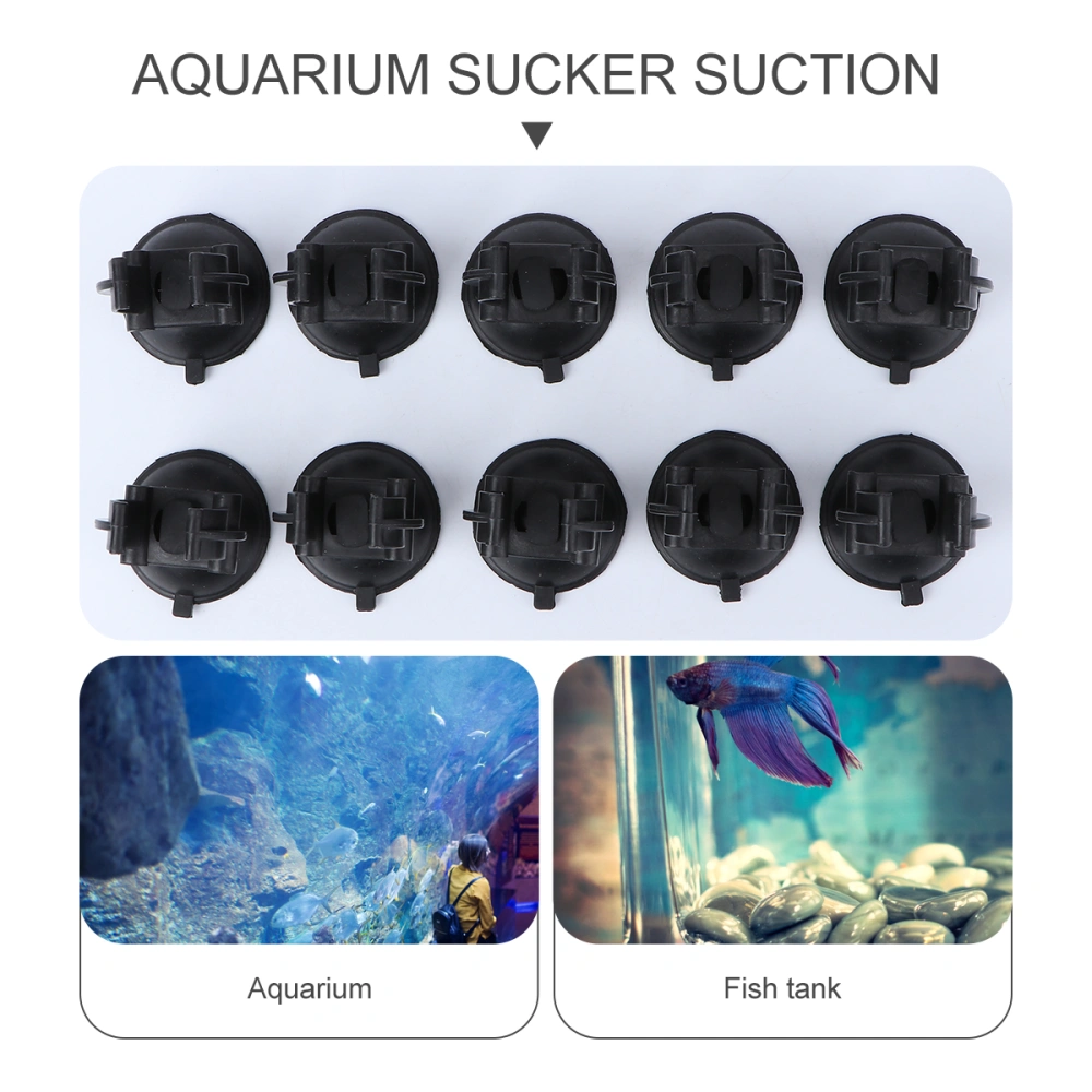 10Pcs Aquarium Sucker Suction Cup for Air Line Pipe Tube Wire Holder (Black)