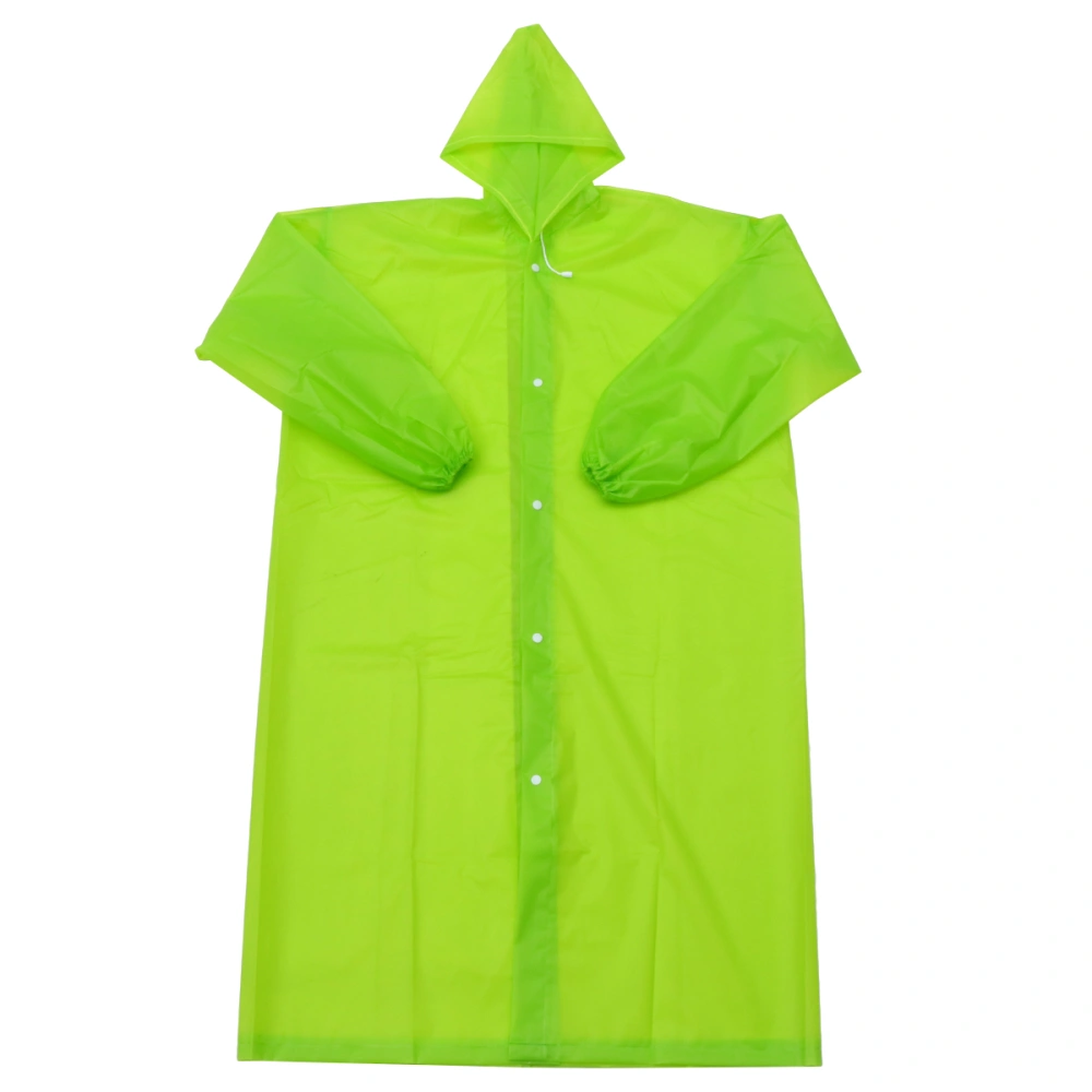 Reusable Raincoat Matte EVA Rain Poncho Outdoor Waterproof Raincoat Outdoor Rainwear for Adults (with Elastic Cuff, Green)