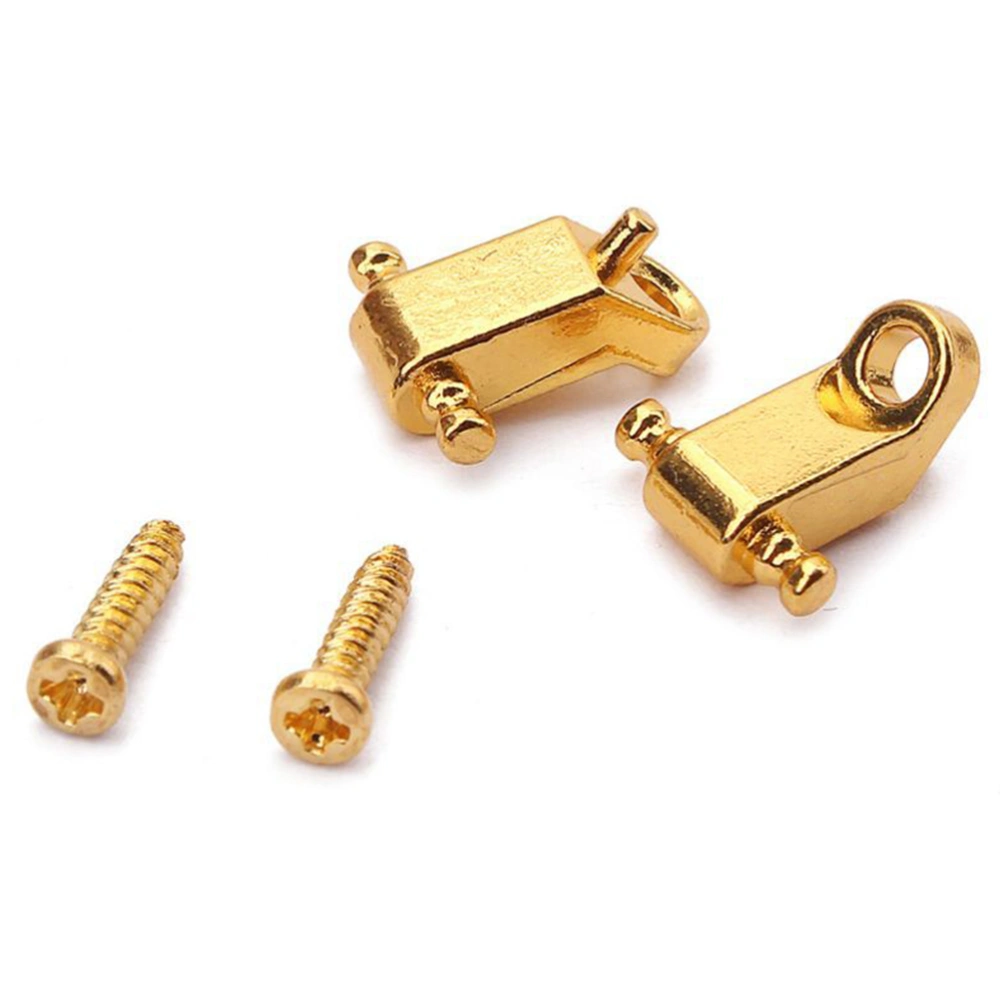 2 Sets Roller Style String Retainers Tree for Electric Guitar Mounting Tree (Golden)