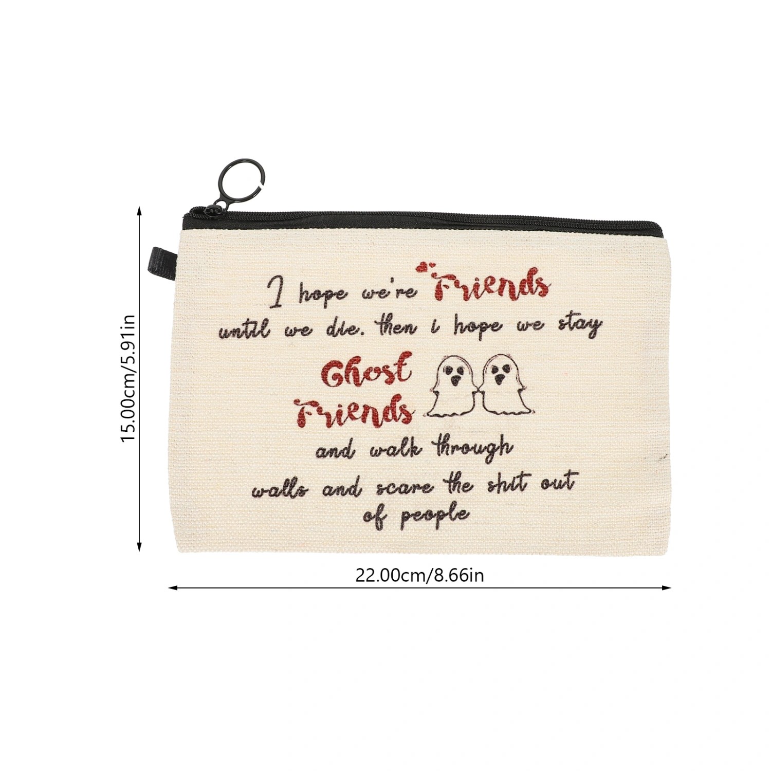 Cosmetic Bag Makeup Pouch Portable Travel Makeup Bag Letter Printed Makeup Zipper Pouch