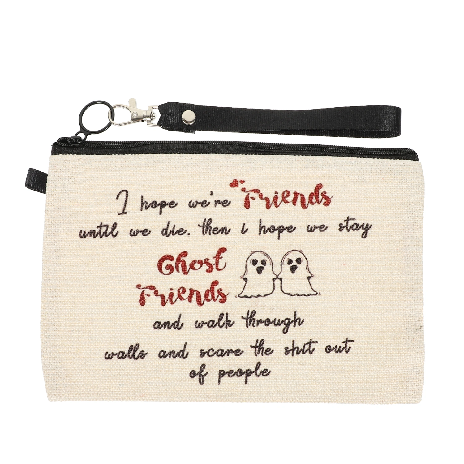 Cosmetic Bag Makeup Pouch Portable Travel Makeup Bag Letter Printed Makeup Zipper Pouch