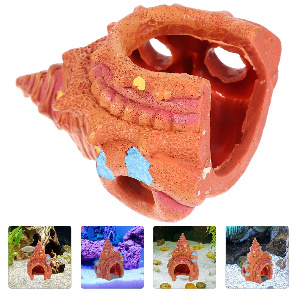 Fish Tank Decoration Simulated Conch Shaped House Resin Conch House Ornament Landscape Decor