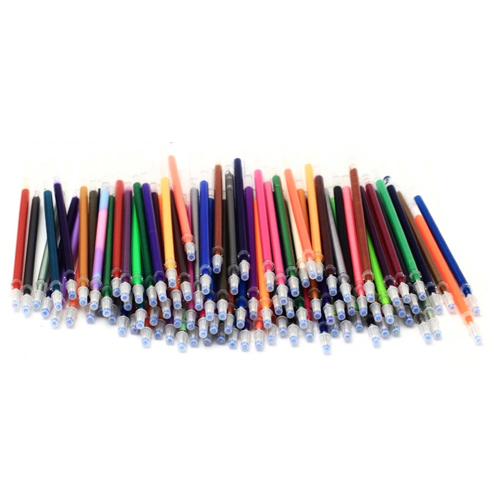100 Random Colors 0.7mm Gel Ink Pen Refills Neon Glitter Metallic Pastel for Coloring Books Crafting Doodling Scrapbooking Drawing and Acid-Free