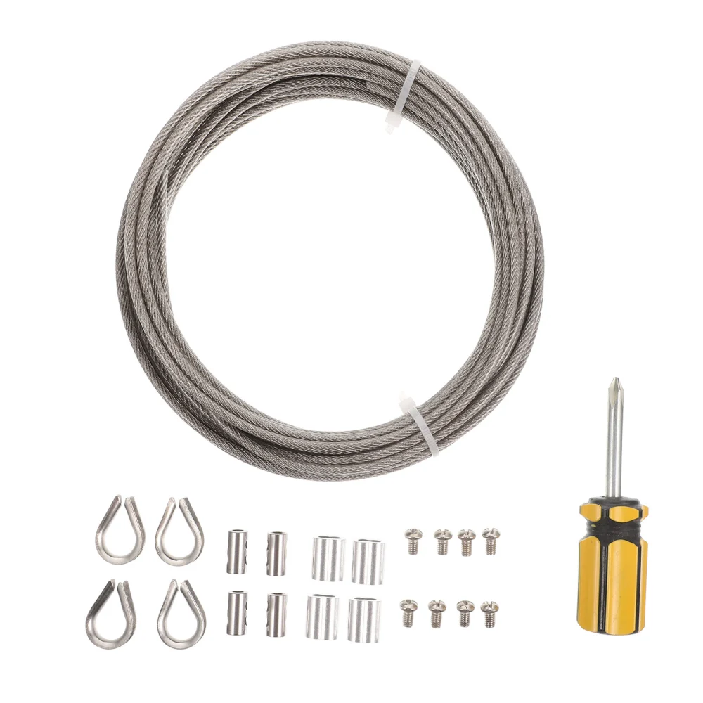 1 Set Stainless Steel Wire Cable Railing Kits Wire Rope Cable Crimping Sleeves Wire Rope Cable Clamp Set