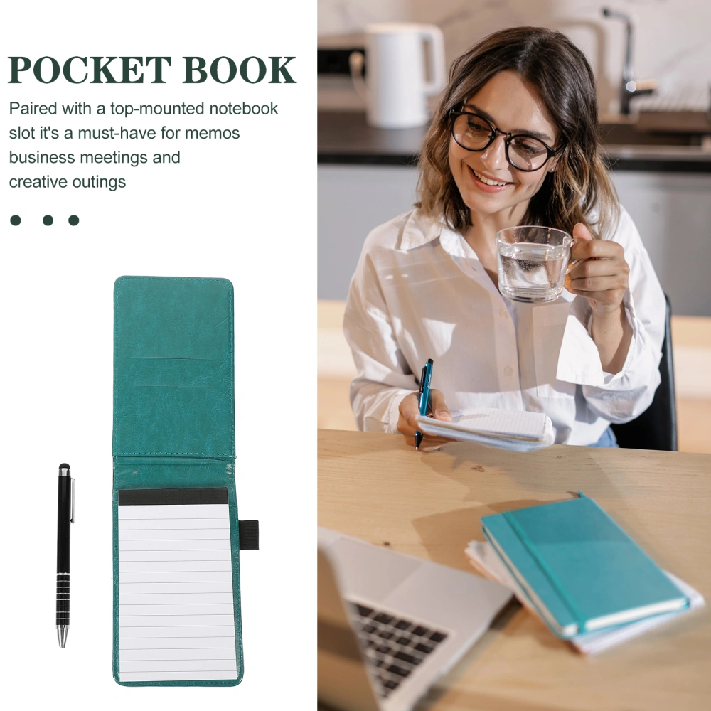 1 Set of Small Pocket Notebook A7 Miniature Notepad Multi-functional Memo Pad with Pen