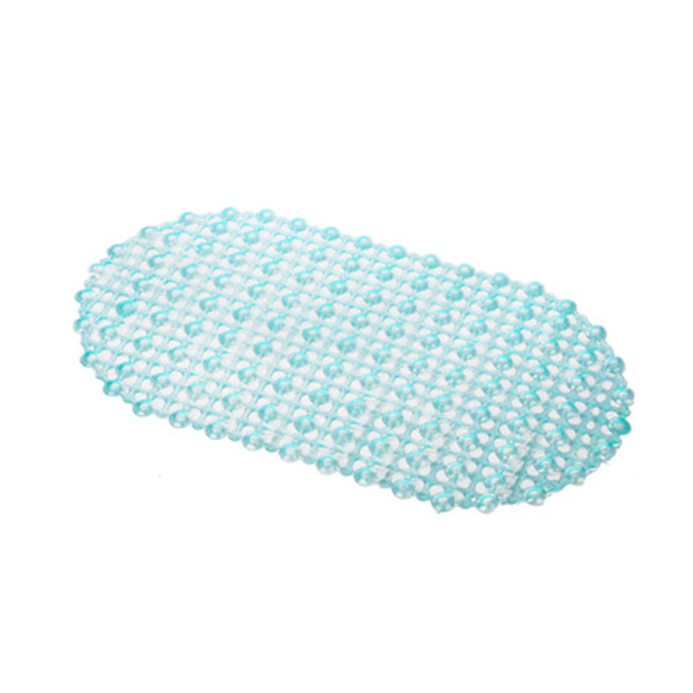 PVC Water Proof Drops Oval Anti-slip Bathroom Shower Mat Foot Massage Safety Strong Suction Floor Rug Carpet Bath Mat Pad 37 x 67cm (Green)