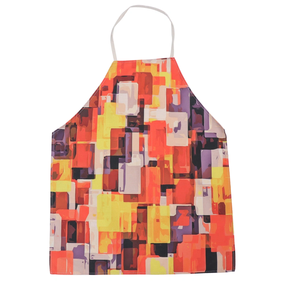 Halloween Geometric Abstraction Apron Hanging Neck Apron Sleeveless Serving Aprons Housework Apron for Home Restaurant