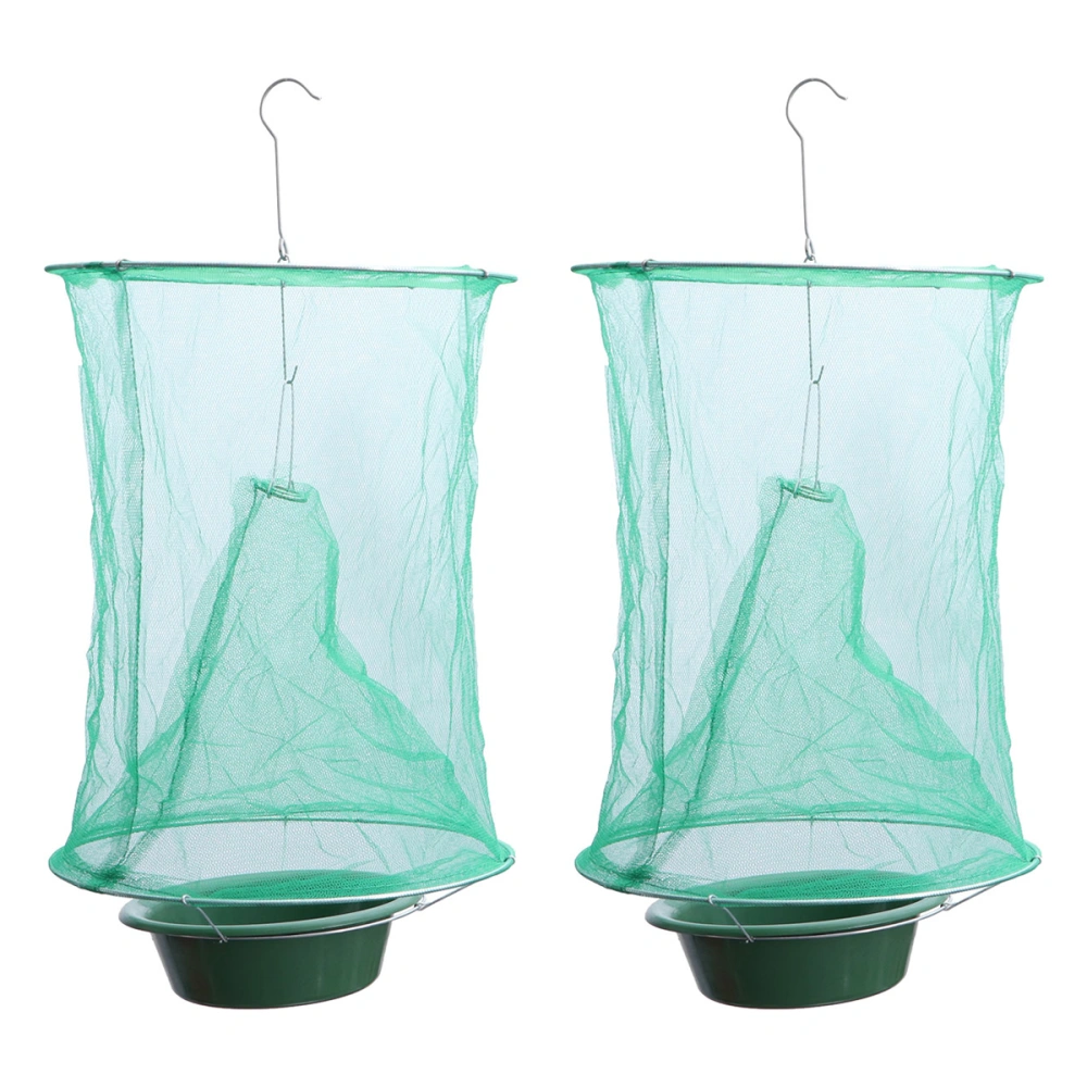 6pcs Reusable Hanging Fly Catcher Flies Killer Flytrap Cage Net Trap Pest Control Tool for Garden Home Yard Supplies