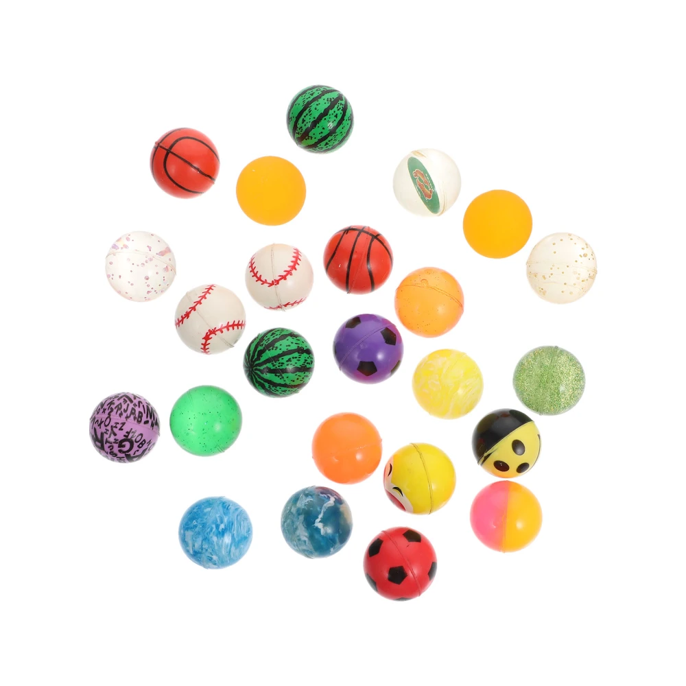 24Pcs Colored Bouncy Balls Funny Kids Jumping Balls Plaything (Random Style)