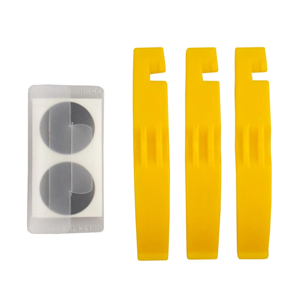 2 Sets Mountain Bike Tyre Patches Kit Tyre Lever Tire Repair Tools Rasp Utensil PP Storage Bag