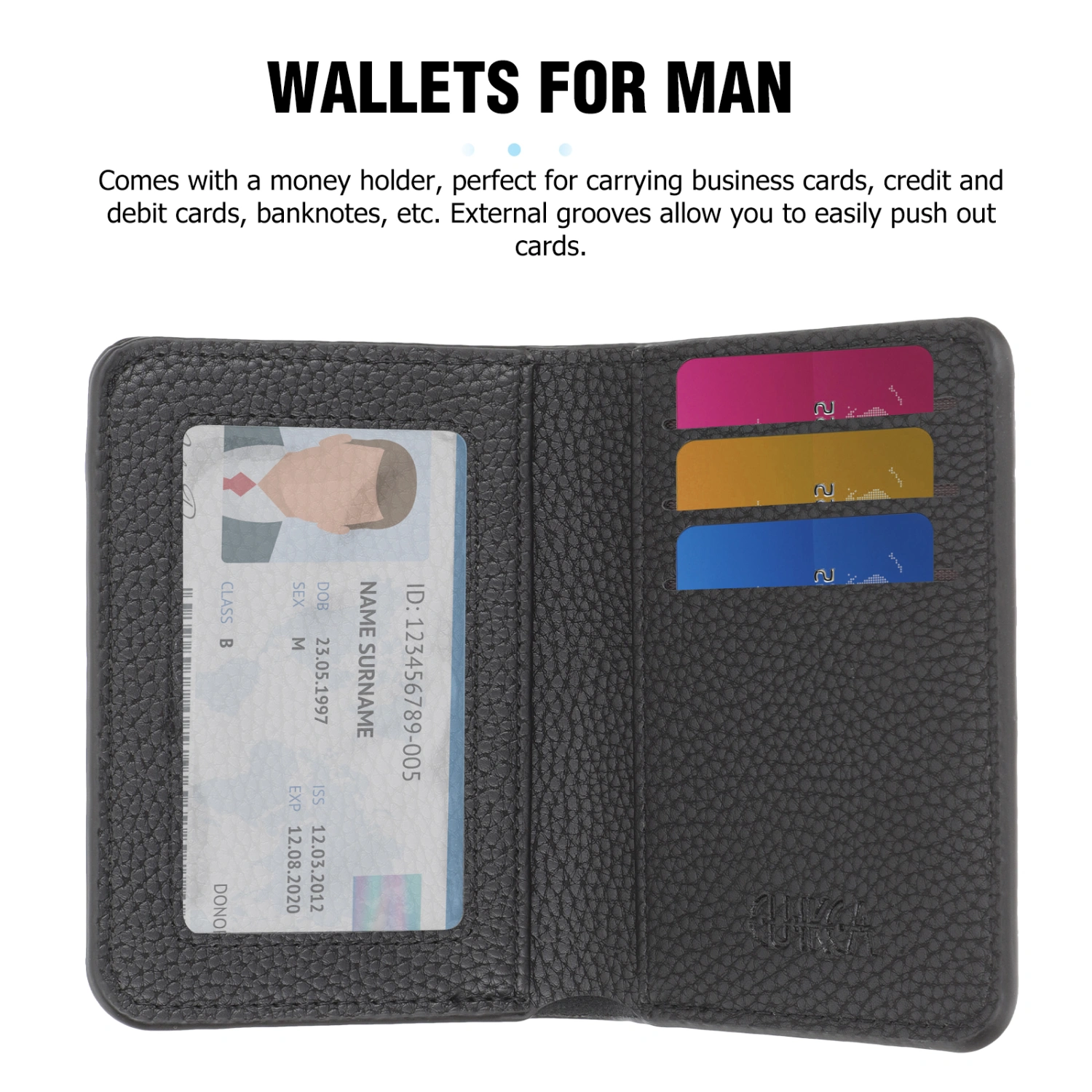 Small Wallet Coin Purse Bifold Wallet PU Short Wallet Coin Pouch Supply