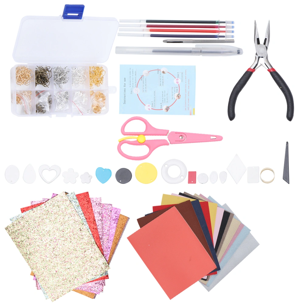 1 Set DIY Earrings Jewelry Making Kit PU Leather Double-sided Tool Kit Creative DIY Handmade Materials Kit for Beginners Craftsman