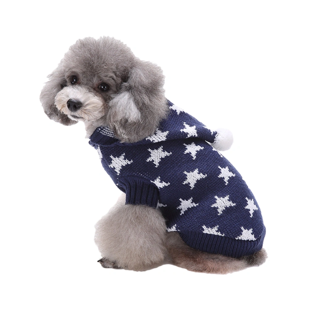 Lovely Christmas Snowflake Sweater Christmas Costume Party Suits for Puppy Dog Size XXL Blue