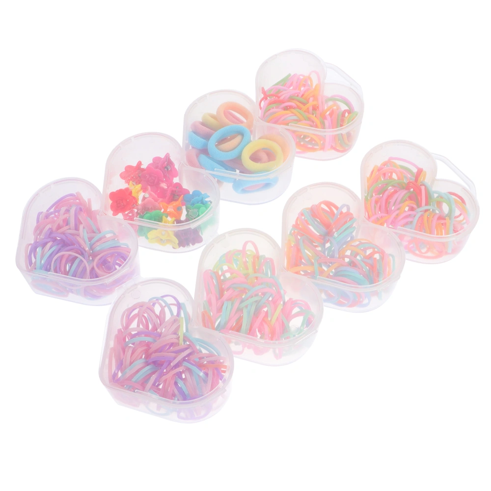 2 Sets Kids Hair Rings Mini Hair Claw Clips Elastic Hair Ties Girl Headdress