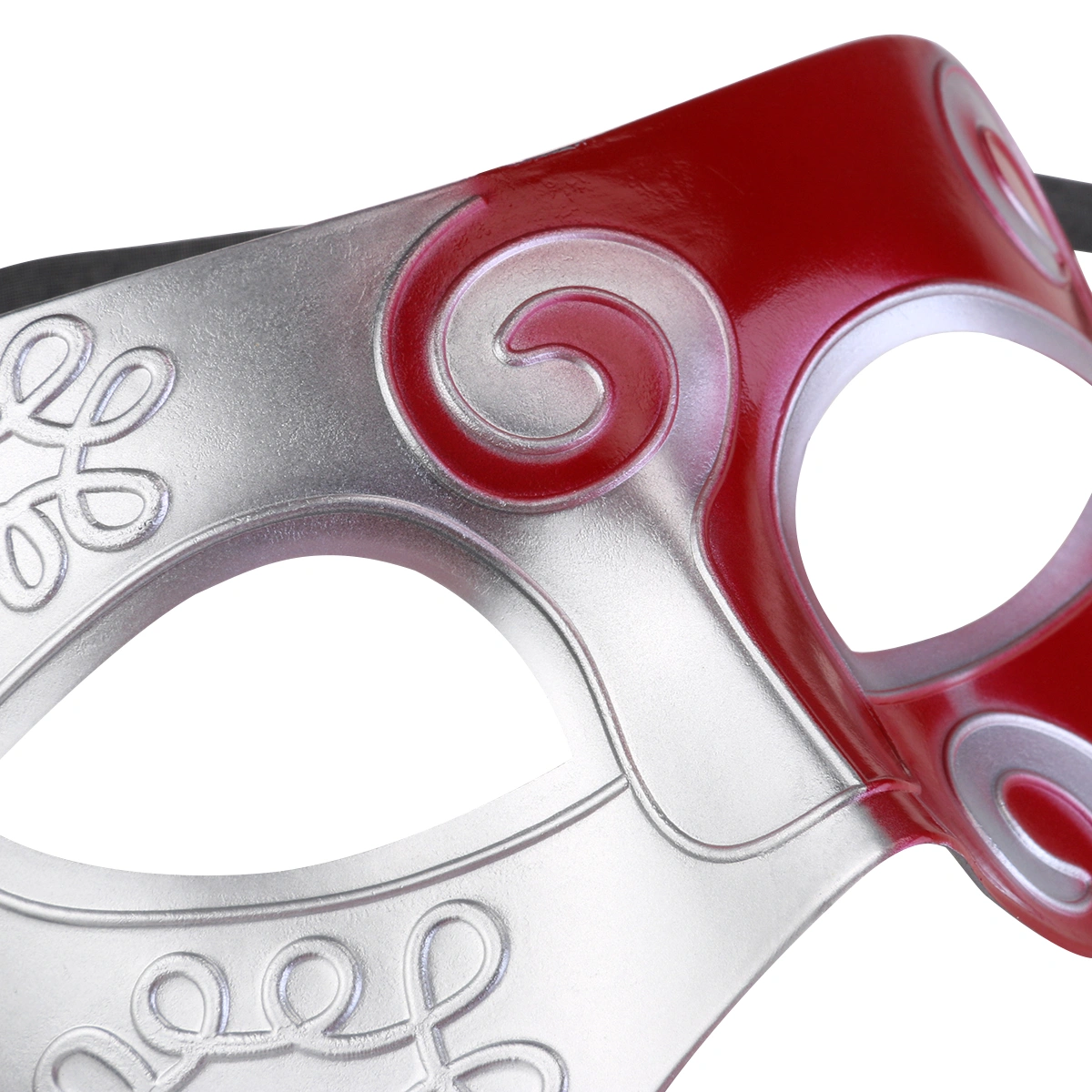 Retro Roman Greek Style Adult Men's Masquerade Mask for Halloween /Costume Party /Fancy Dress Ball (Silver+Red)