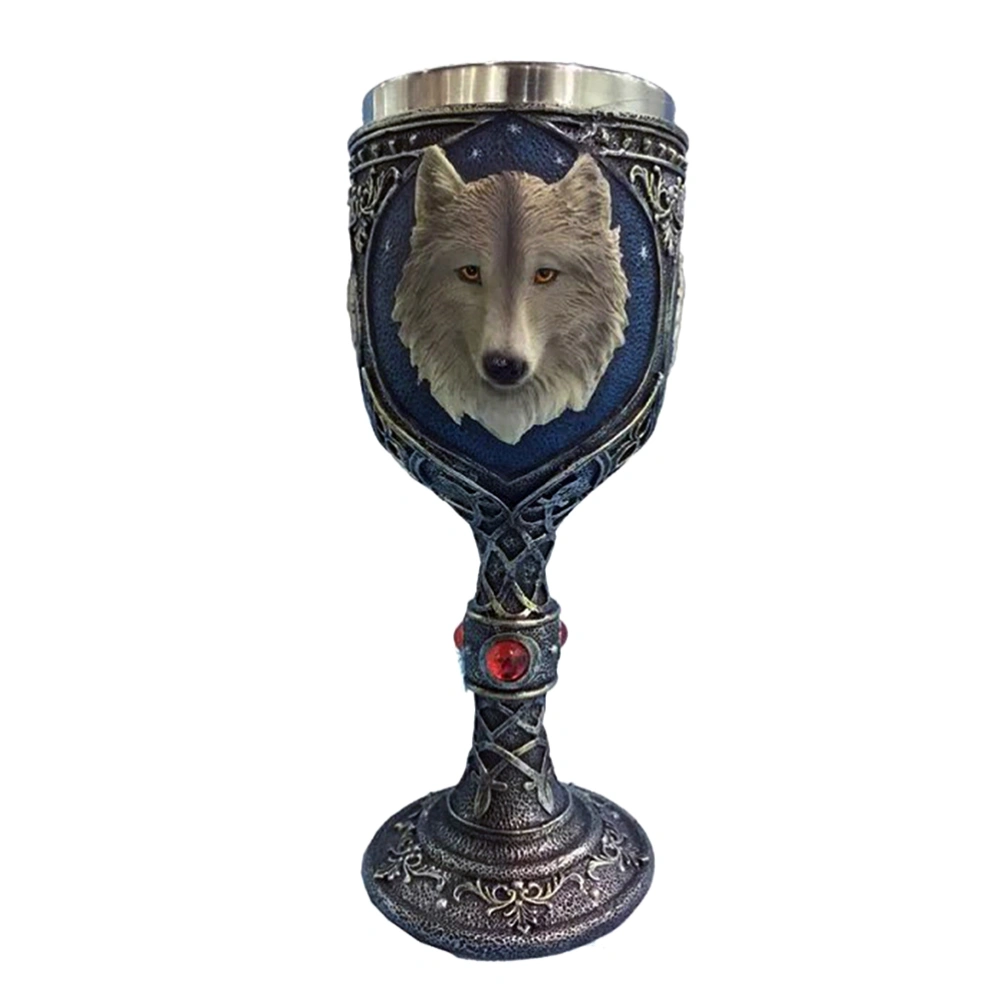 Goblet Wolf Head Stemware Resin Stainless Steel Goblet Fashionable Liquor Glasses