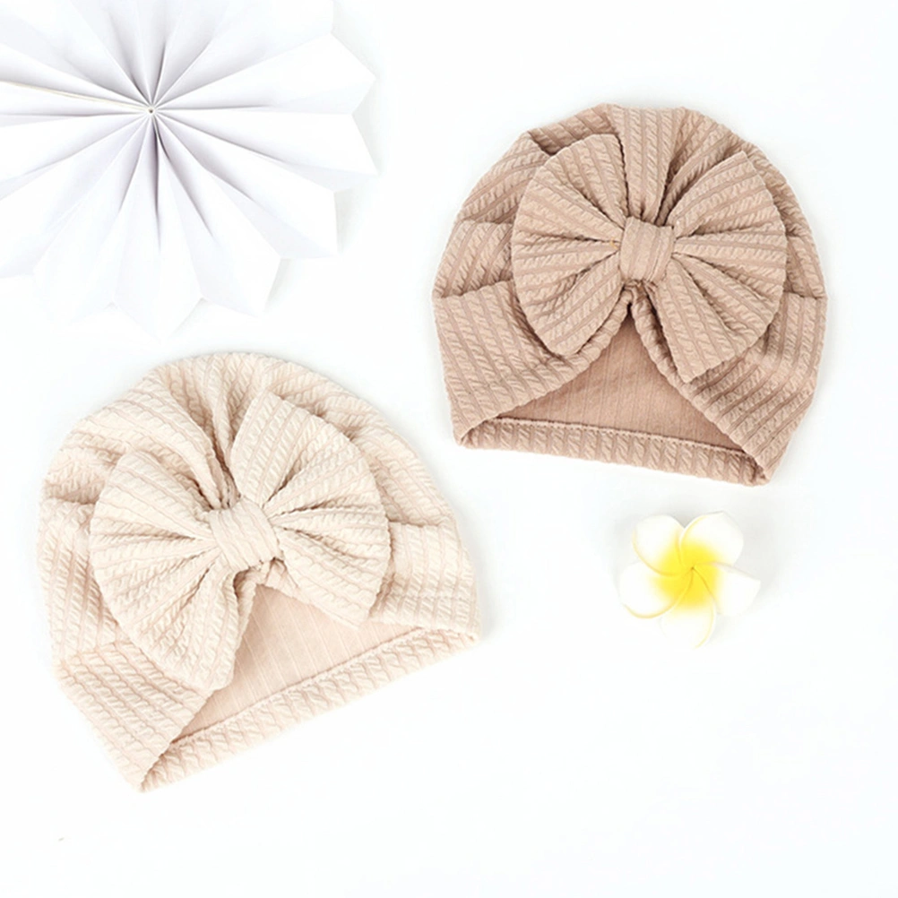 4pcs Winter Children's Warm Hat Elastic Bowknot Knitted Hat Comfortable Baby Hat