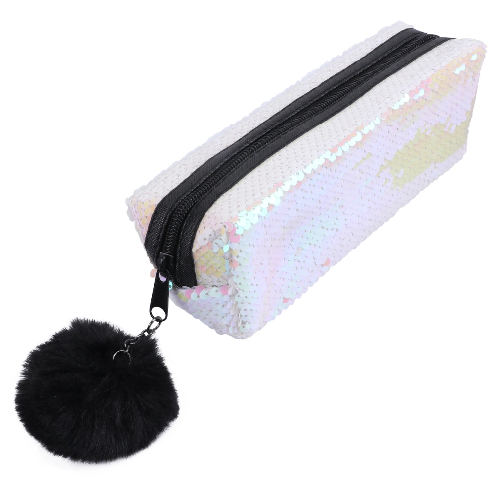 1Pc Sequined Pencil Bag Mermaid Style Pencil Case Stationery Storage Bag