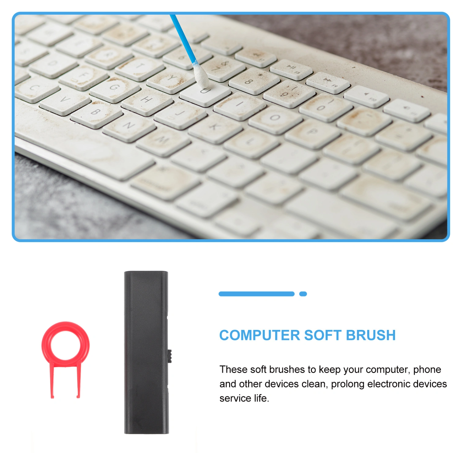 Keyboard Cleaning Brush Anti Static PC Cleaning Tool with Keycap Puller