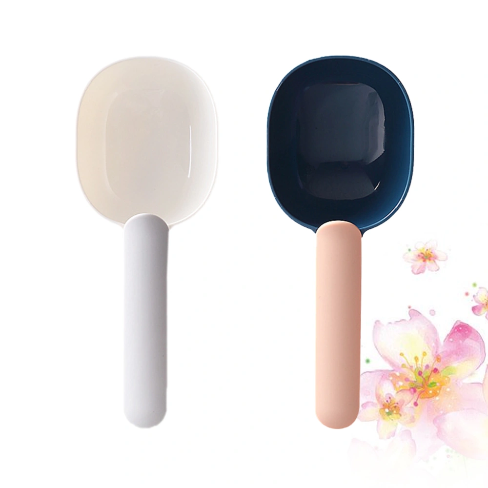 2PCS Multi-function Rice Spoon Plastic Cereals Spoon Household Flour Ladle Portable Grain Shovel for Home (Random Color)