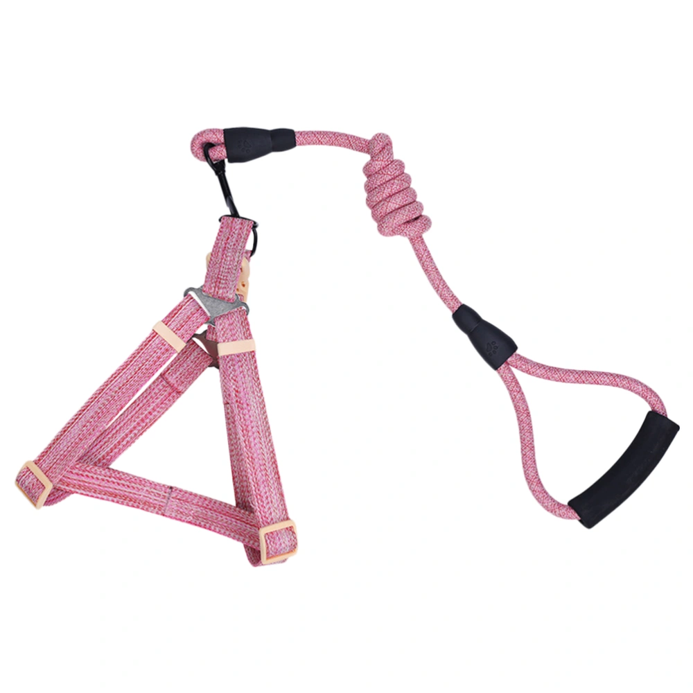 Pet Traction Rope Dog Hauling Cable Pet Chest Belt Dog Pulling Rope Chest Strap Pink Size L