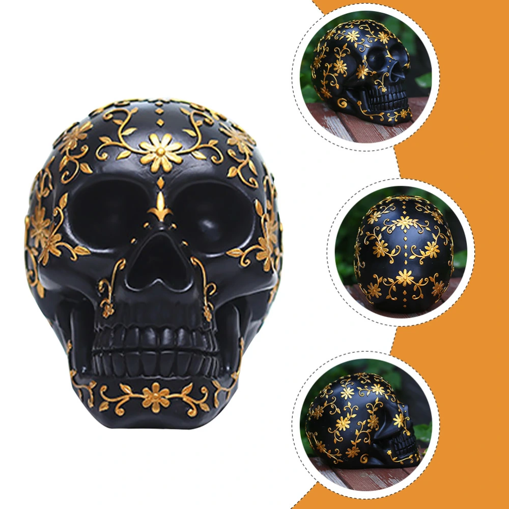 1Pc Resin Halloween Skeleton Skull Decoration Resin Home Adornment (Assorted Color)