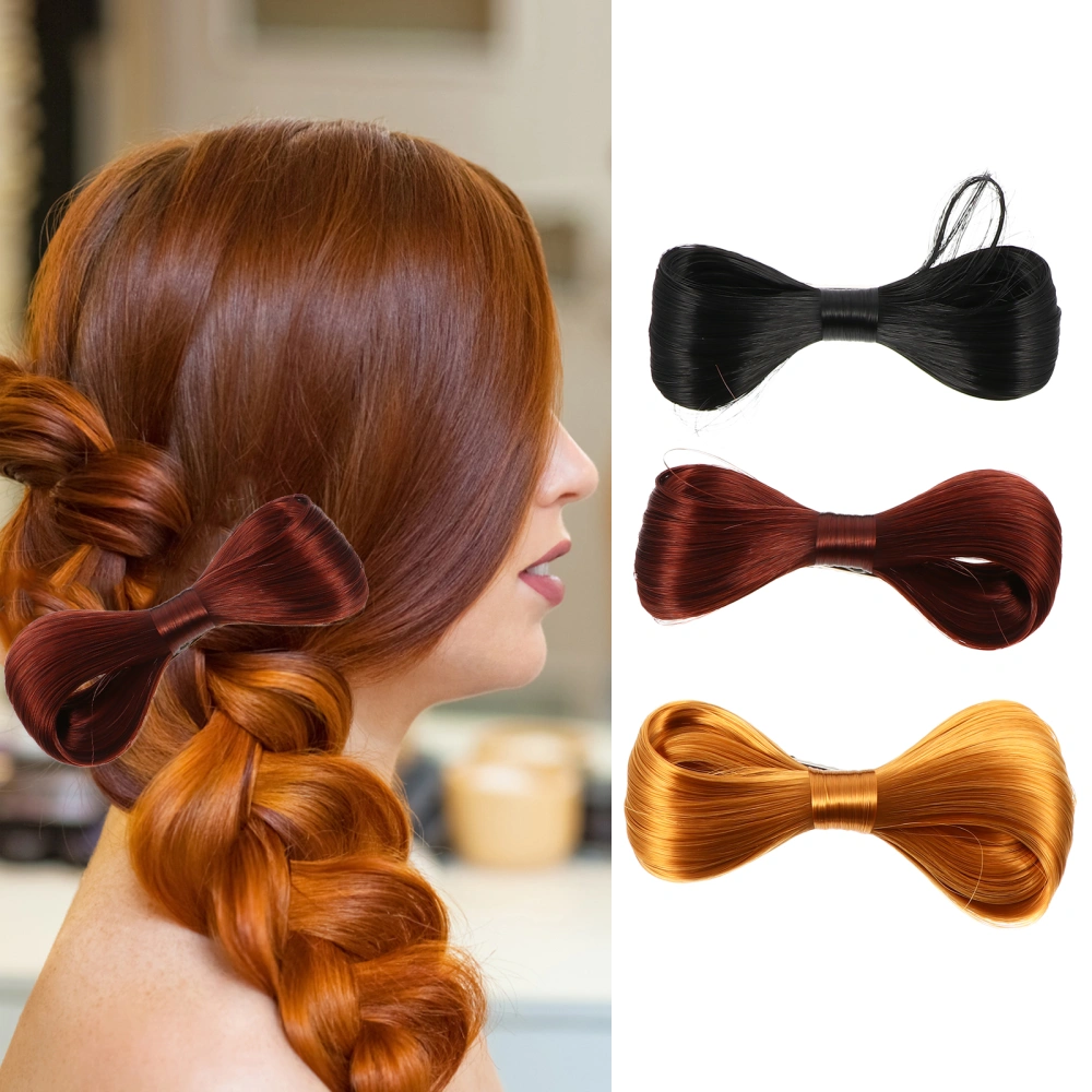 3Pcs Pretty Hair Bow Shape Wig Hair Clips Bang Clamps Delicate Barrettes