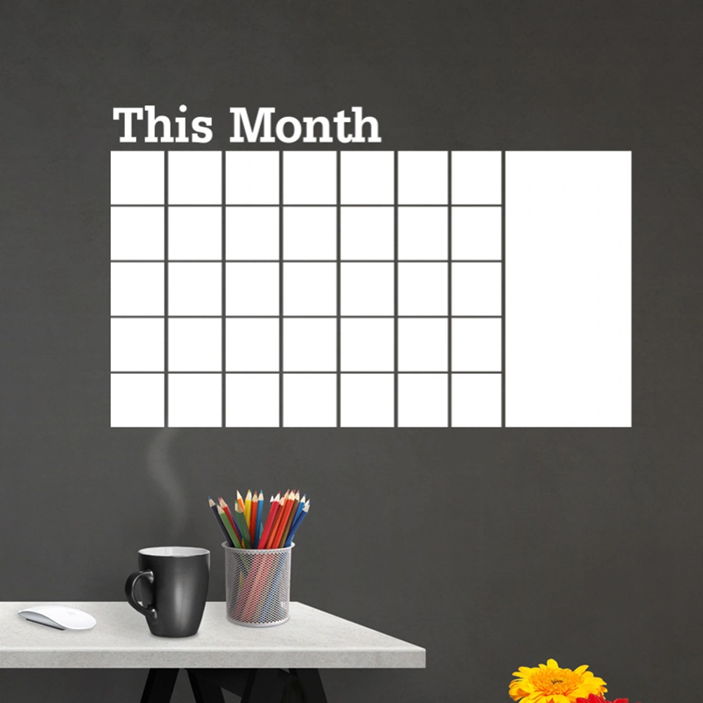 Kindergarten Home Decoration Wall Stickers This Month Infant Household Wall Declas Calendar White Board Stickers (White)