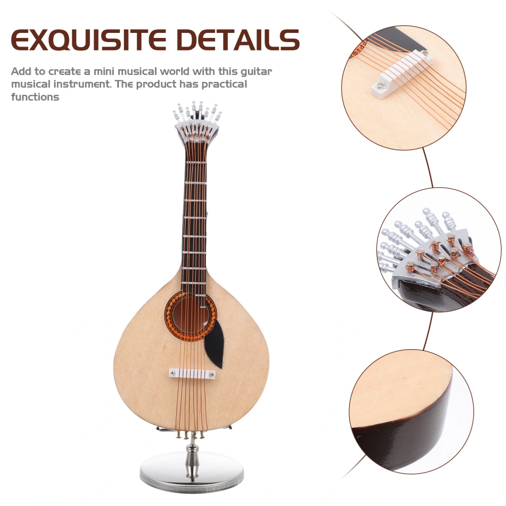 1 Set Miniature Portuguese Guitar Model Guitar Statue Mini Music Instrument