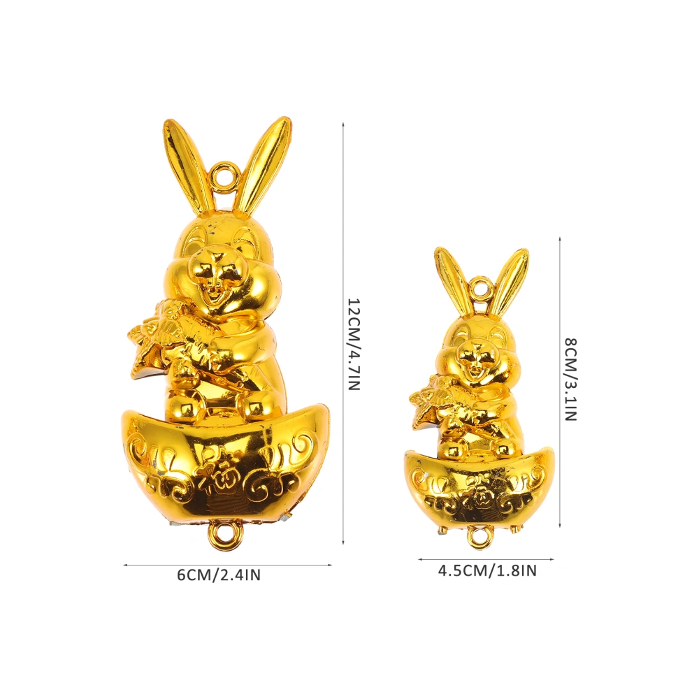 6pcs Chinese Style Rabbit Statue Ornaments New Year Decorations Flowerpot Ornaments