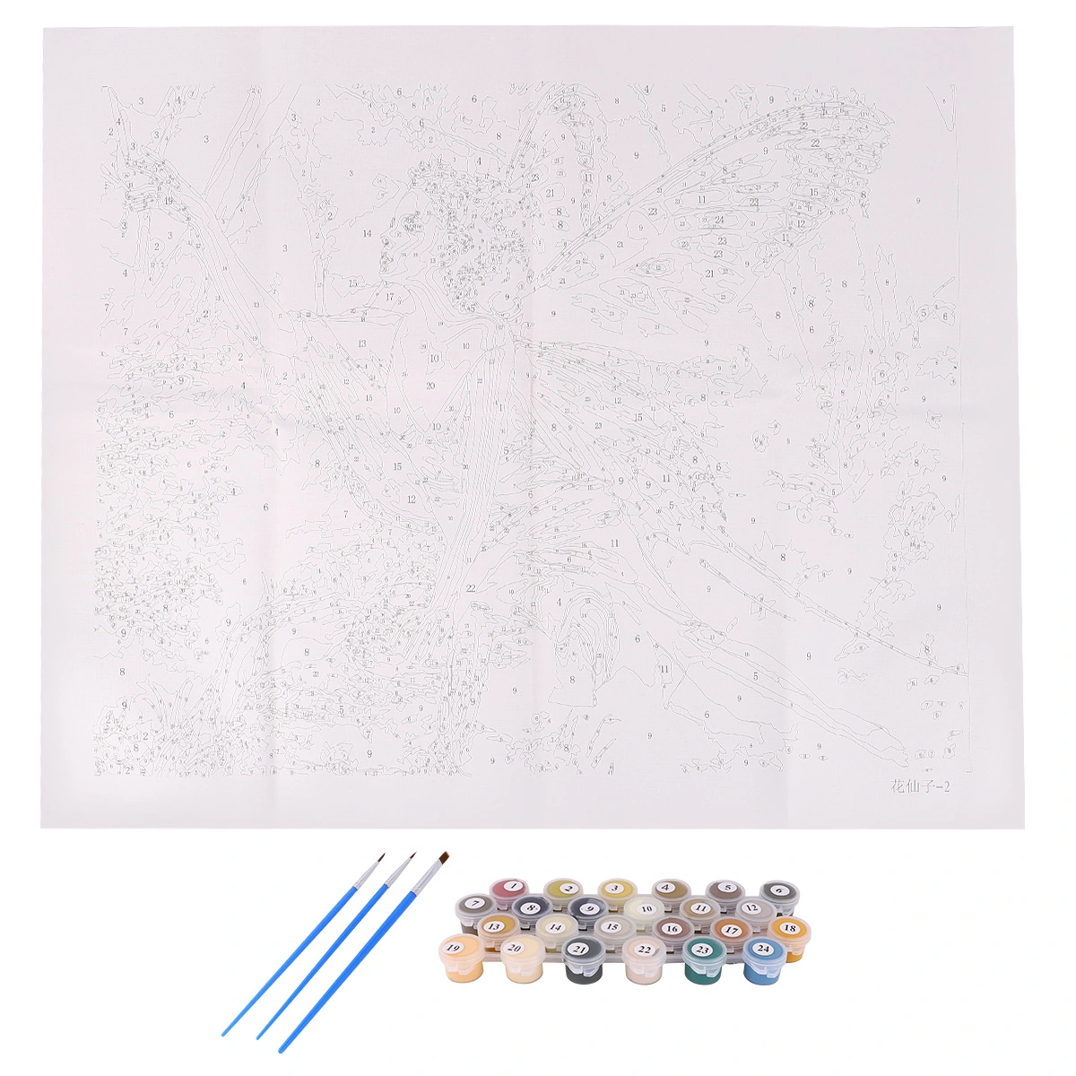1Pc Digital Painting DIY Flower Fairy Pattern Hand-Painted Oil Decorative Frameless Craft Painting (Beige)