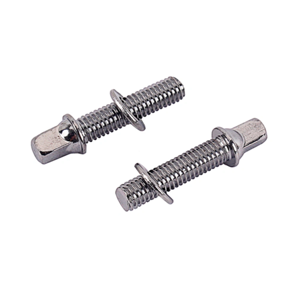 2PCS 34.5mm Drum Mounting Screws Stainless Steel Durable Fastener Tension Screws with Washers for Drum Lugs (Silver)