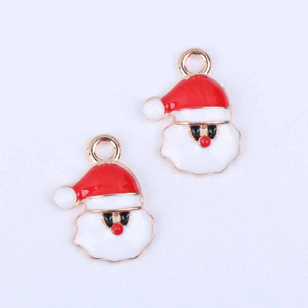 10 Pcs Xmas Enamel Charm Pendants Christmas Santa Claus Hat DIY Earrings Jewelry Accessories Necklace Bracelet Jewelry Making Charms