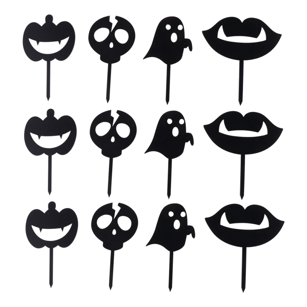 12pcs Halloween Cake Topper Cake Insert Cards Creative Cake Topper Cake Decor