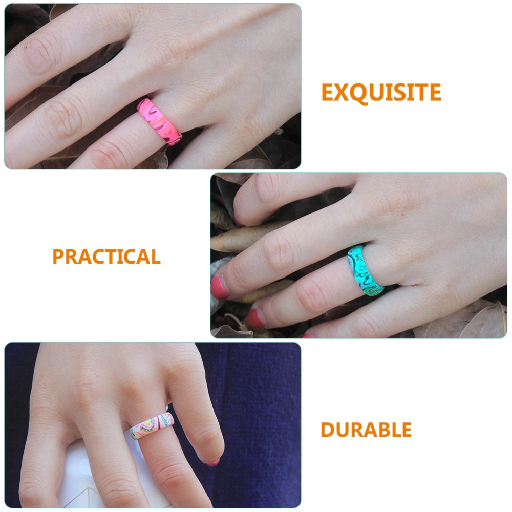 3Pcs Silicone Wedding Ring Thin Rubber Band Silicone Rings for Couple Souvenir Outdoor Activity