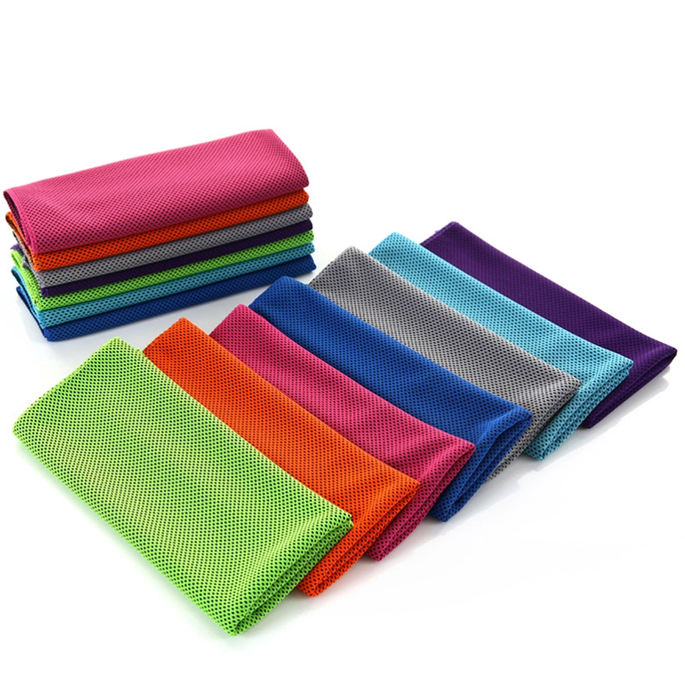 5pc Double Layer Sports Cooling Towel Fitness Sweat Absorbent Quick-dry Towels for Outdoor Running (Orange/Green/Light Blue/Pink/Light Gray)