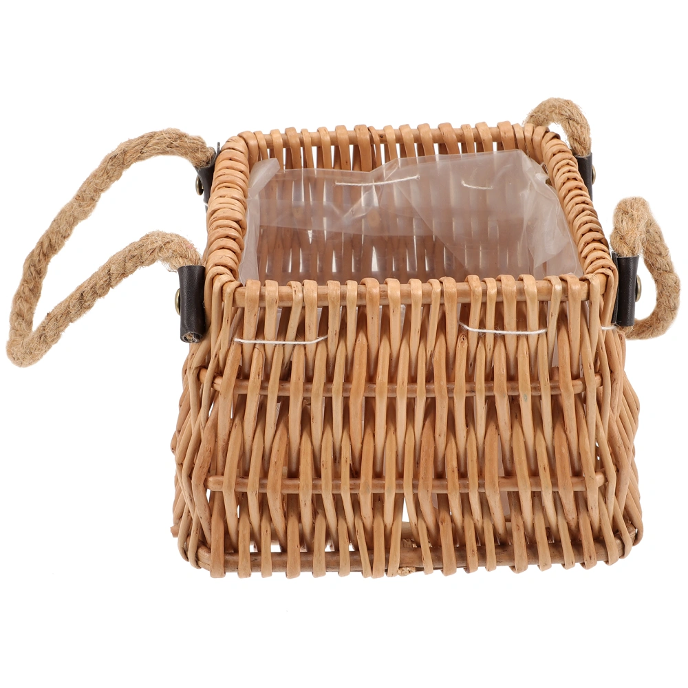  Woven Flower Basket Flower Arrangement Basket Wedding Woven Flower Girl Basket with Handle