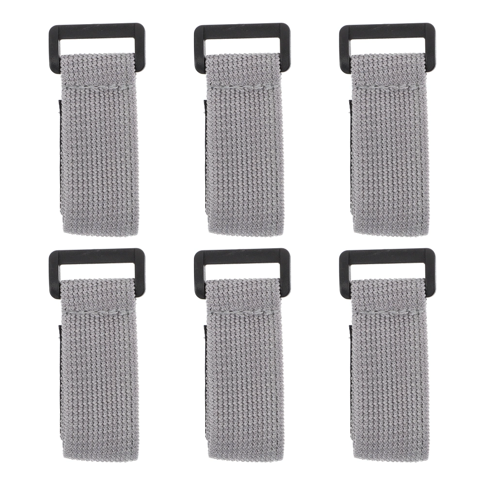 6pcs Practical Lunch Box Fixed Straps Useful Bento Box Elastic Bands (Grey)