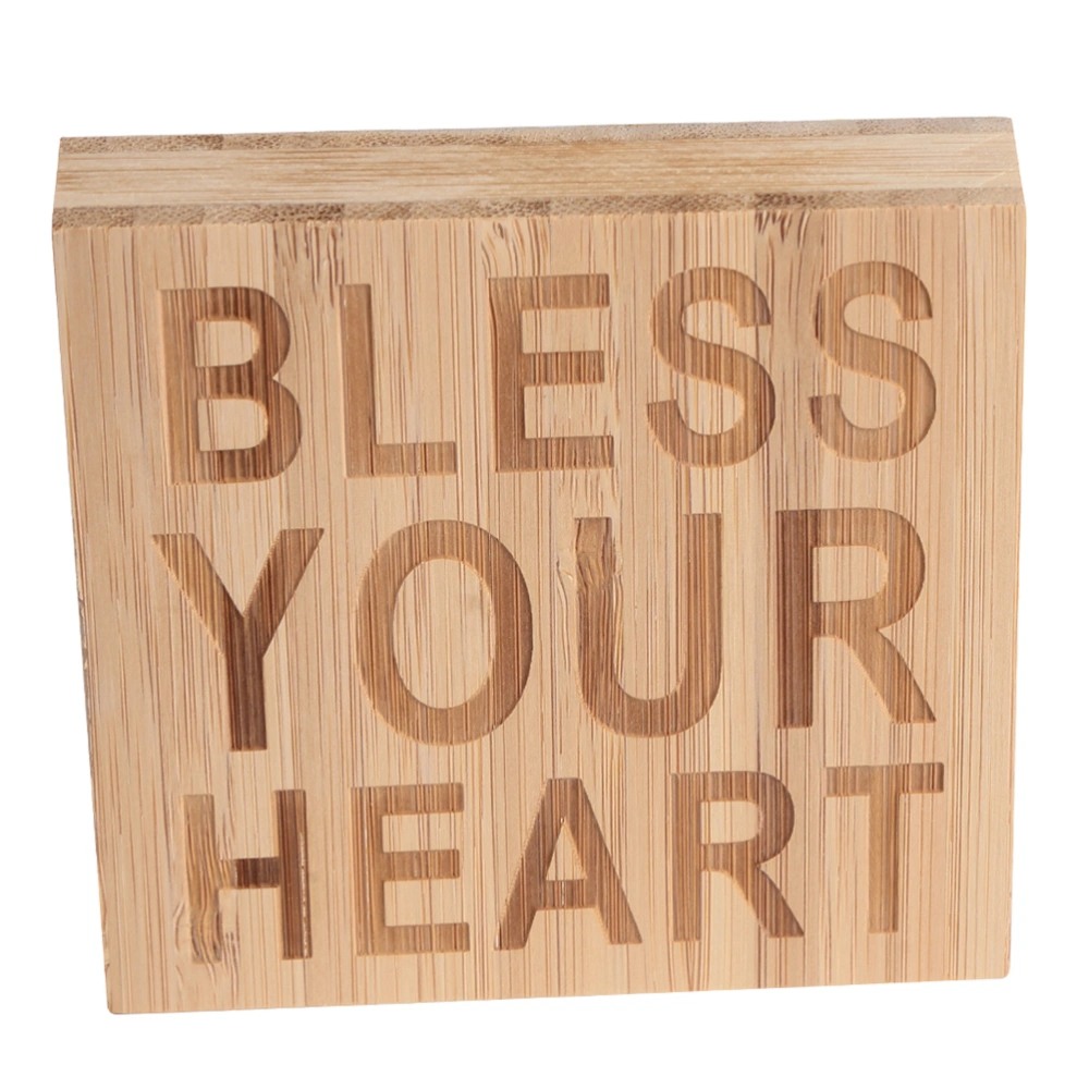 BLESS YOUR HEART Block Sign Plaque Decorative Words Block Sign for Home Office Party Decoration