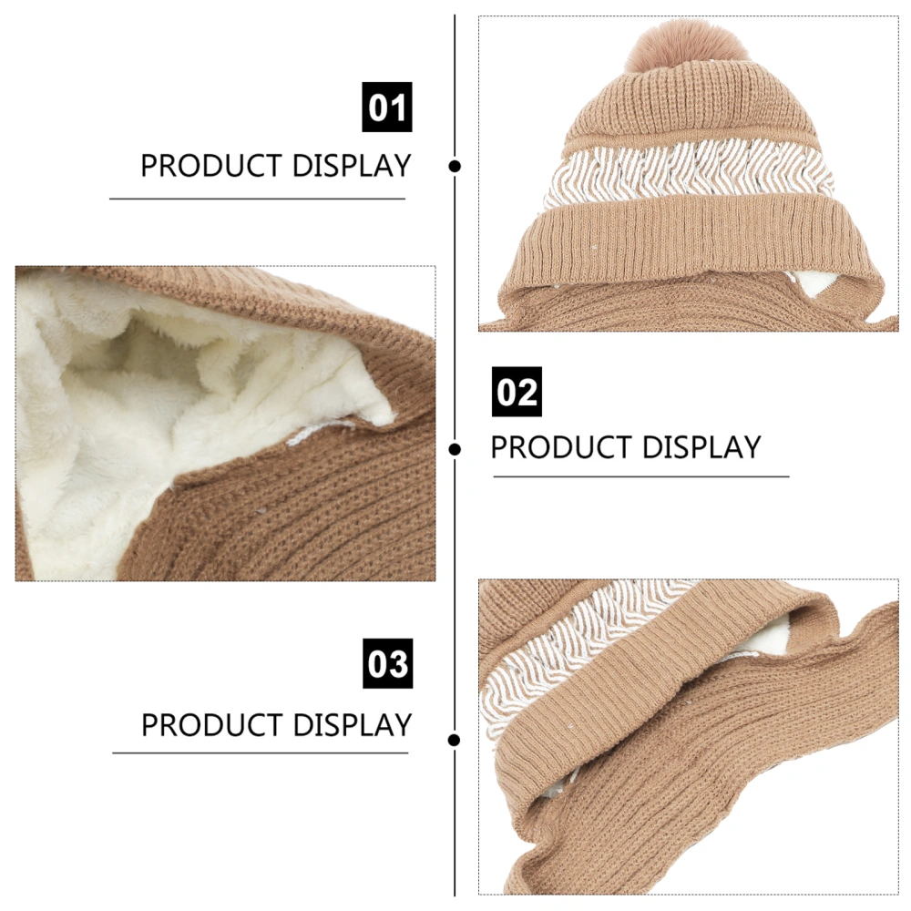 1 Pc Girls Warm Hat Winter Knitted Hat Scarf Cover Collar Hat Women Casual Hat