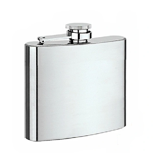 6oz Portable Stainless Steel Hip Flask Vodka Whisky Wine Pot Flask (Silver)