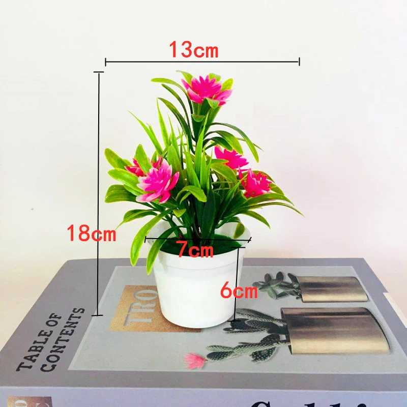 4pcs Artificial Potted Plant Plastic Potted Plants Models Artificial Bonsai Plants Decorations for Table