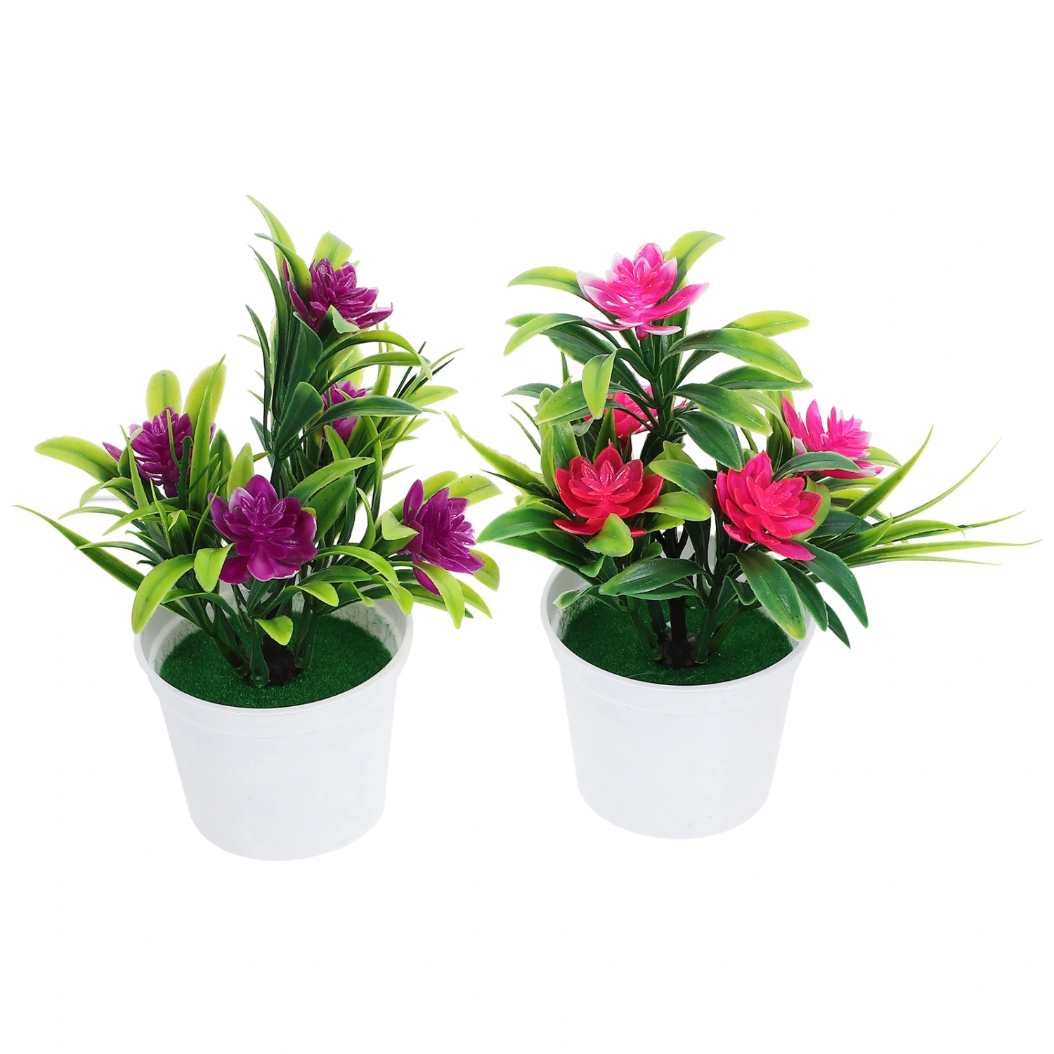 4pcs Artificial Potted Plant Plastic Potted Plants Models Artificial Bonsai Plants Decorations for Table