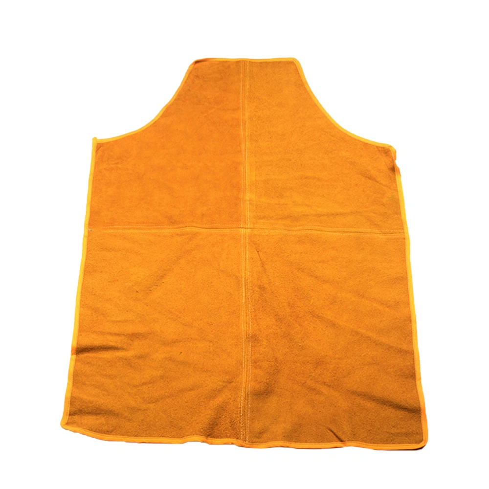 1PC Stain Proof Welding Apron Cowhide Oilproof Welder Apron Acid-alkali-resistant Leather Apron Thickening Anti-scalding Apron for Home Gardening Store (Size S Orange)