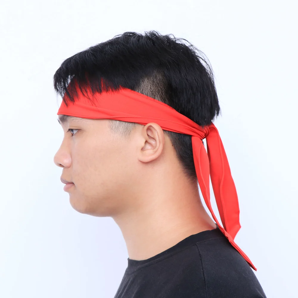 Head Tie Sports Headband Tie Headband for Running Working Out Tennis Karate Athletics Pirate Costumes (Red)