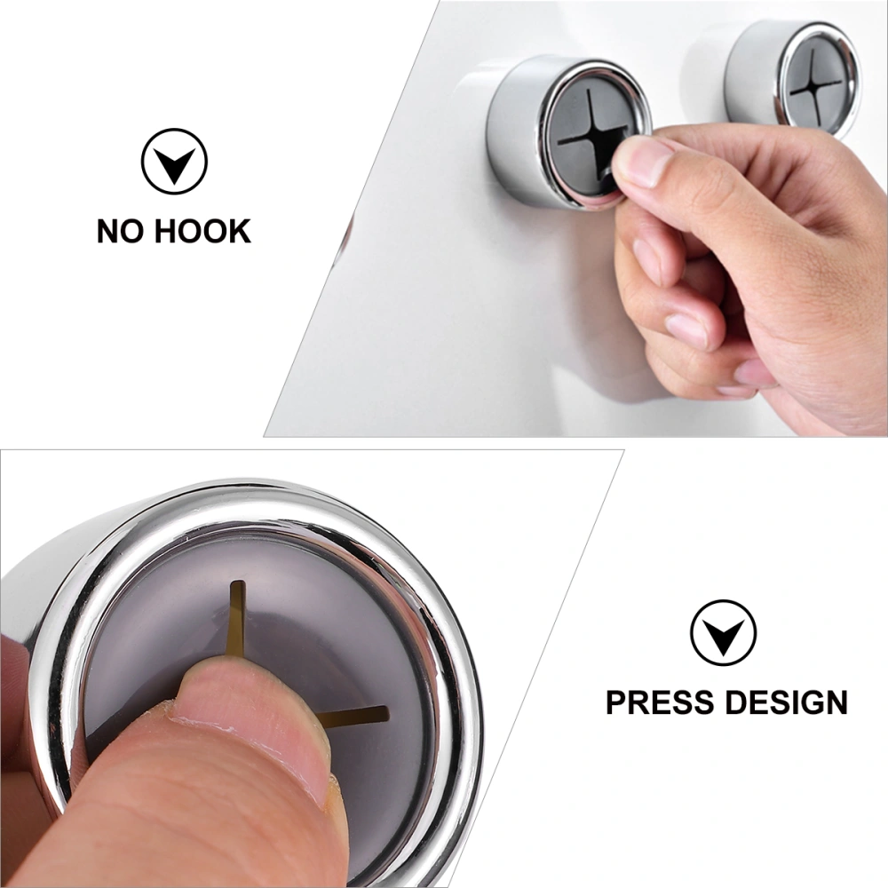 3pcs Towel Holder Rack Round Press Buckle Adhesive Wall Mounted Hook Wipe Cloth Hanger for bathroom kitchen