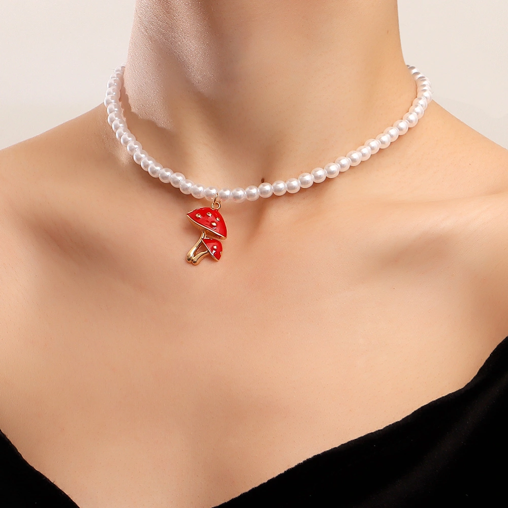 Mushroom Necklace Statement Necklaces Choker Necklace Jewelry for Girls Chain