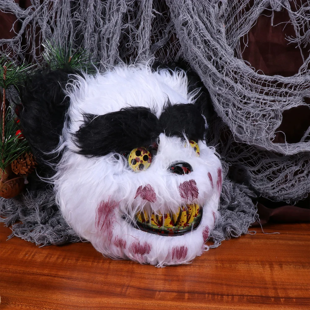 Halloween Party Mask Horror Bloody Panda Face Mask Scary Performance Prop Masquerade Bar Cosplay Party Favor