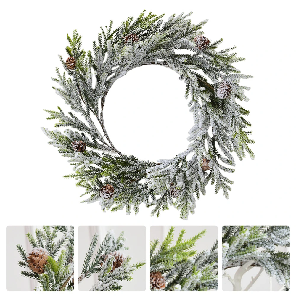 1Pc Chic Artificial Pine Cone Wreath Simple Xmas Pendant Door Hanging Decor