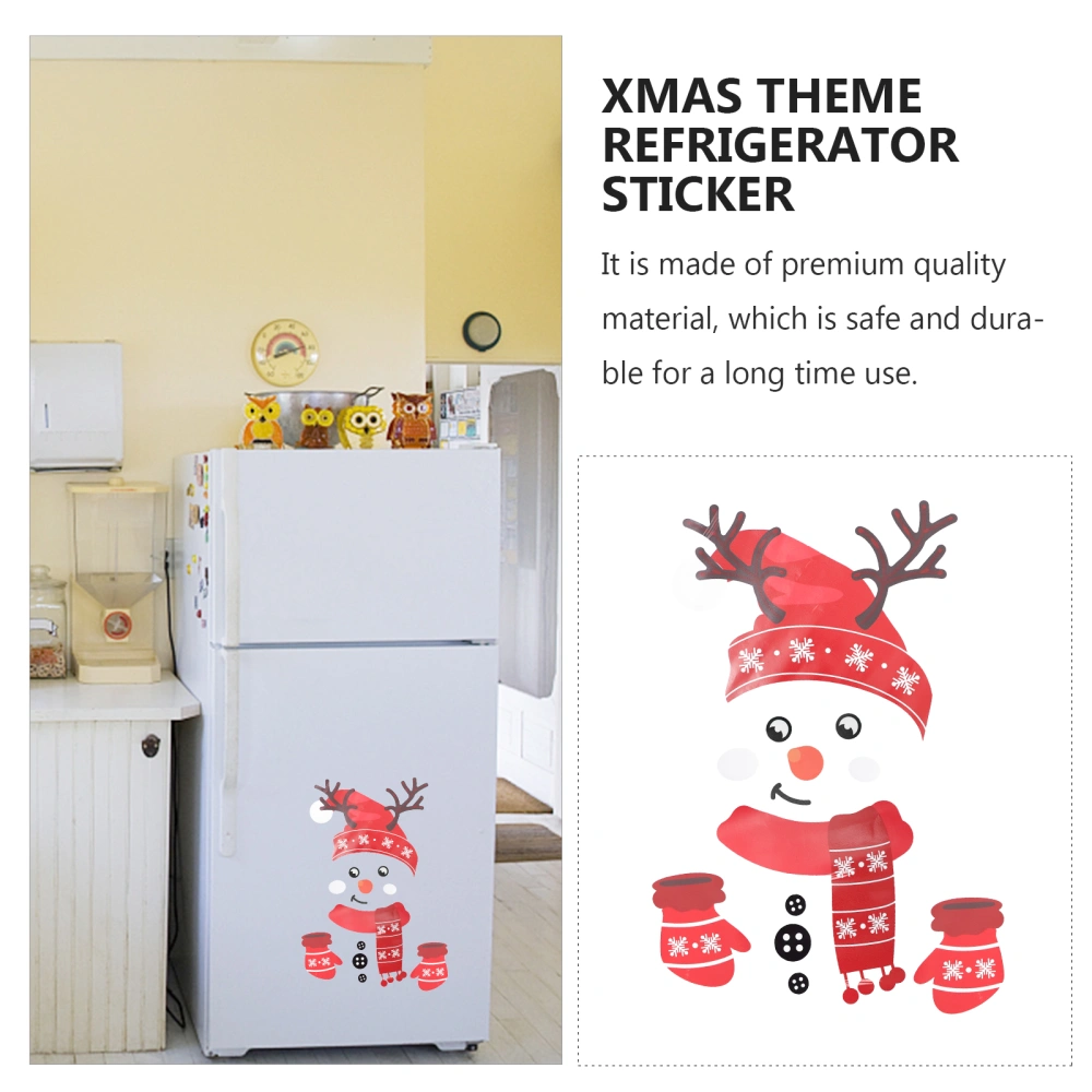 1 Set Christmas Refrigerator Sticker Snowman Fridge Decals Cartoon Sticker